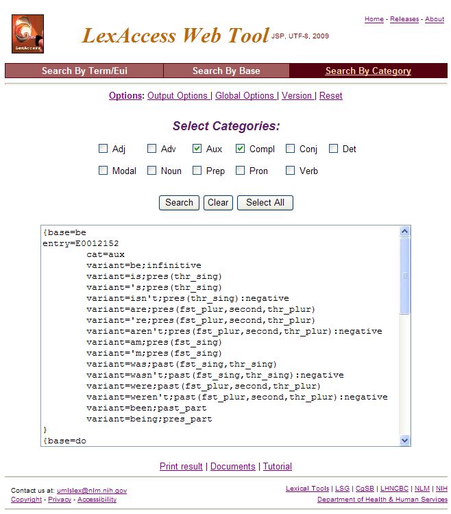 LexAccess - Search by category