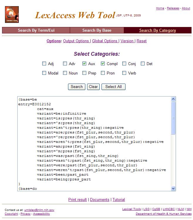 LexAccess - Search by category