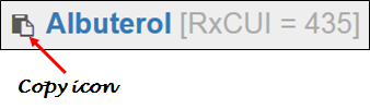 RxNav copy title